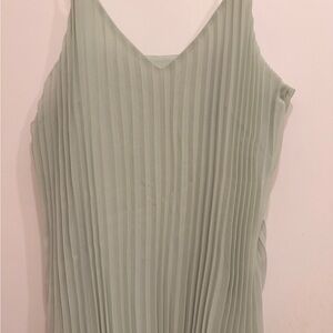 a new day Sage Green Pleated V-Neck Tank Top